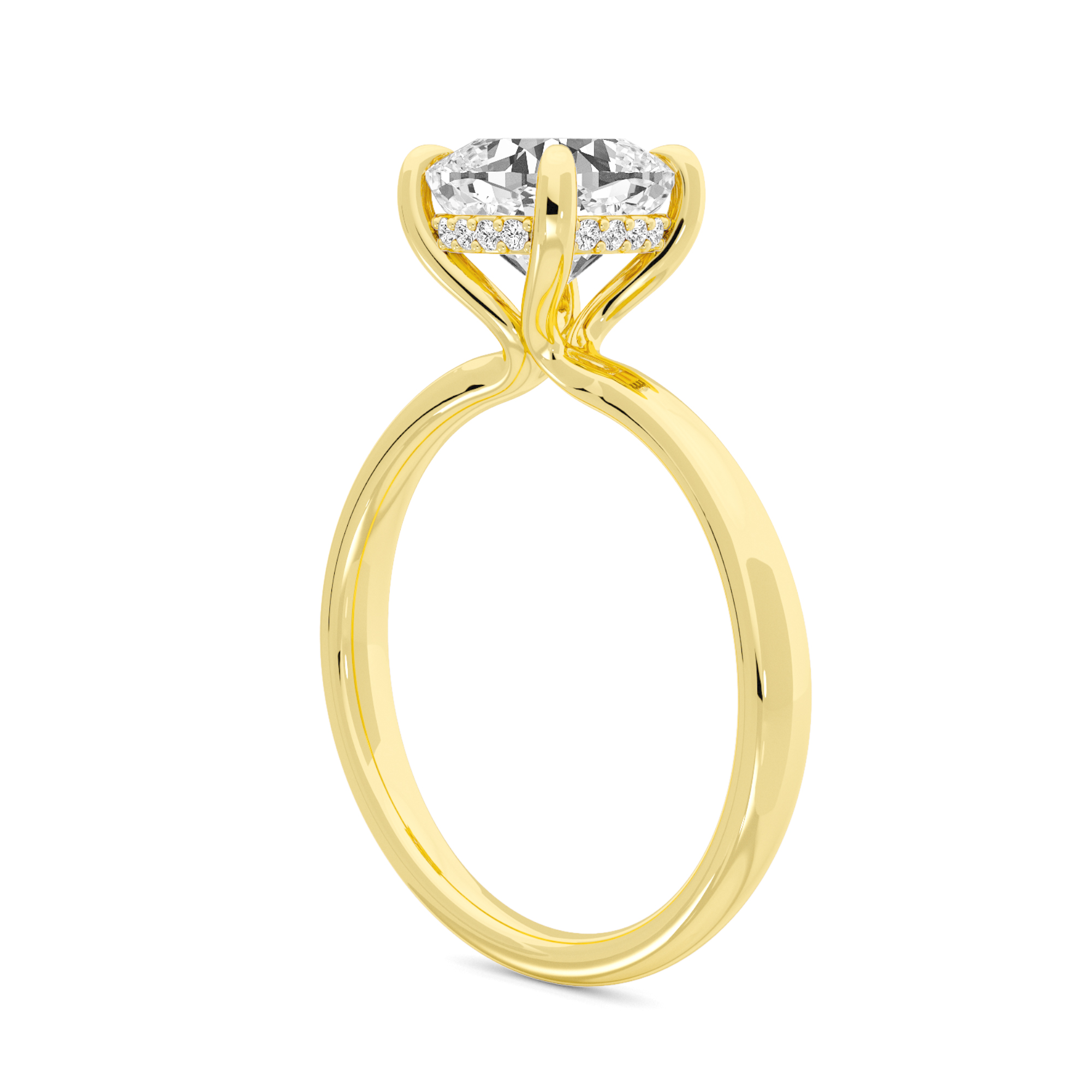 Whispering Halo Solitaire Hidden Halo Diamond Ring - 2
