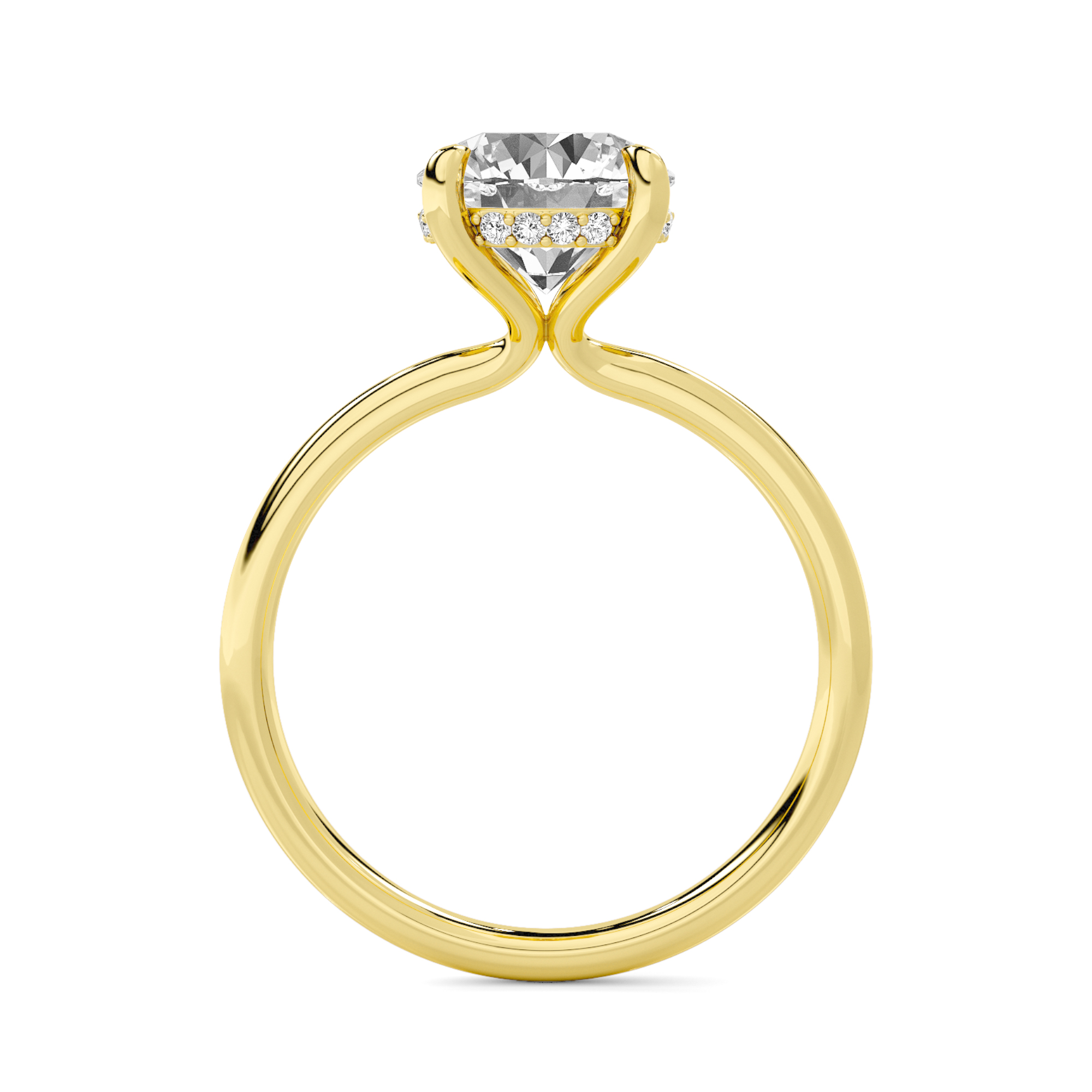 Whispering Halo Solitaire Hidden Halo Diamond Ring - 1