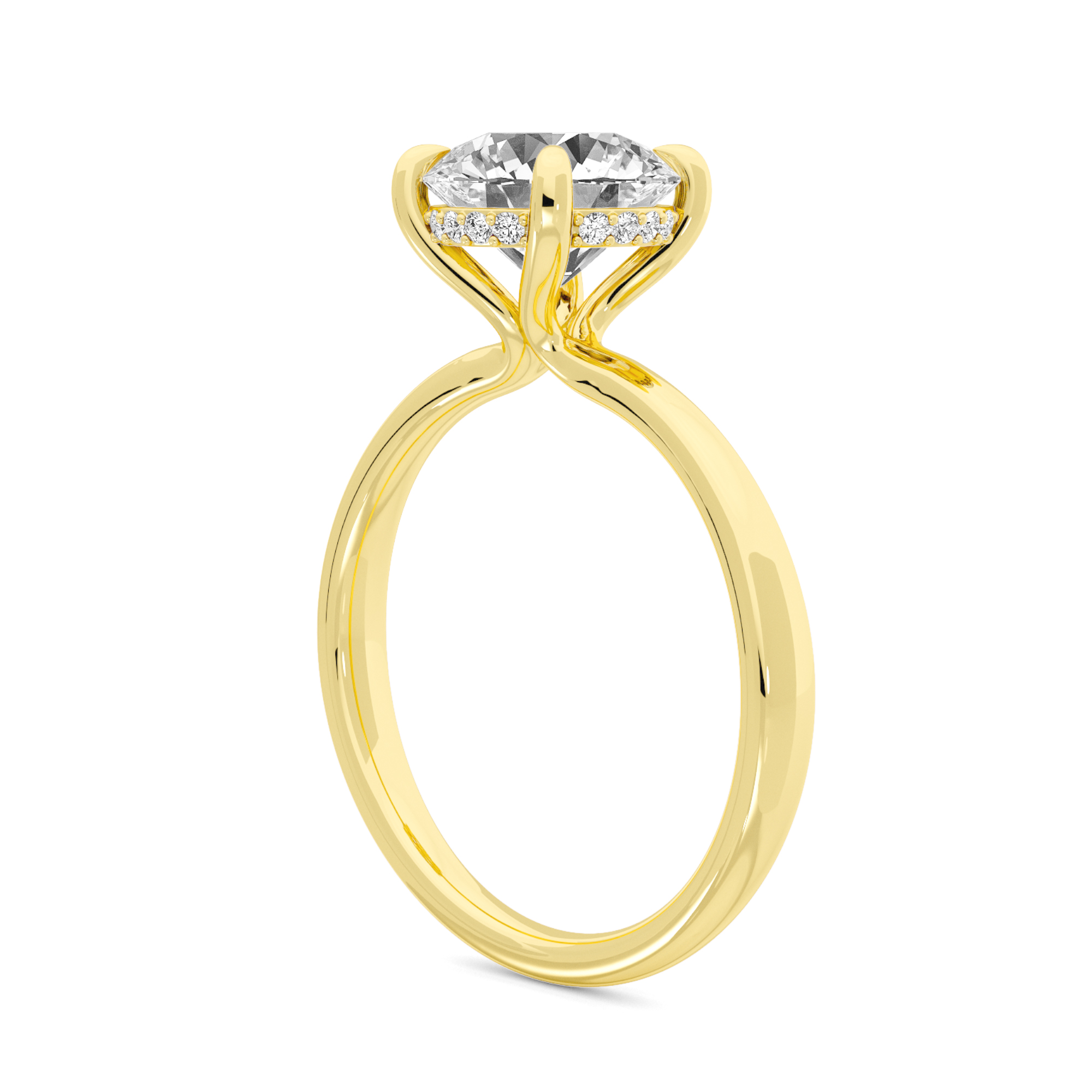 Whispering Halo Solitaire Hidden Halo Diamond Ring - 2