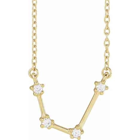 14KT GOLD CONSTELLATION ZODIAC NECKLACE - AQUARIUS