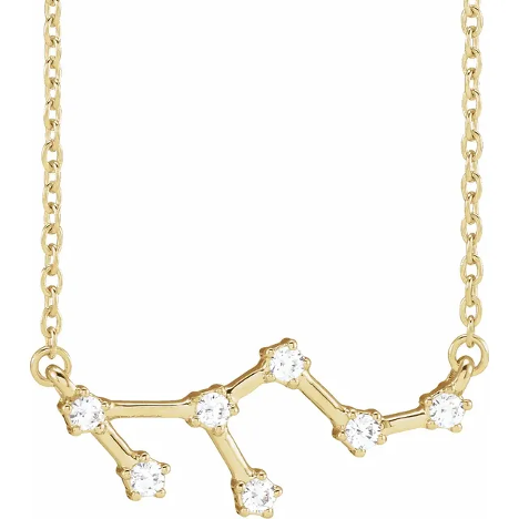 14KT GOLD CONSTELLATION ZODIAC NECKLACE - LEO
