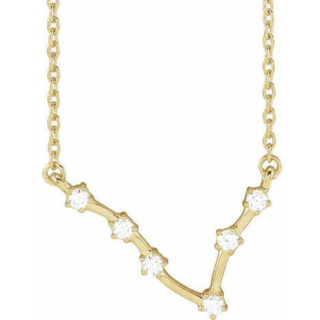 14KT GOLD CONSTELLATION ZODIAC NECKLACE - PISCES