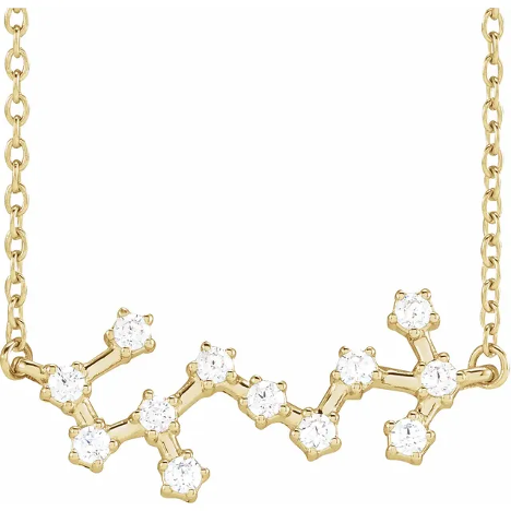 14KT GOLD CONSTELLATION ZODIAC NECKLACE - SCORPIO