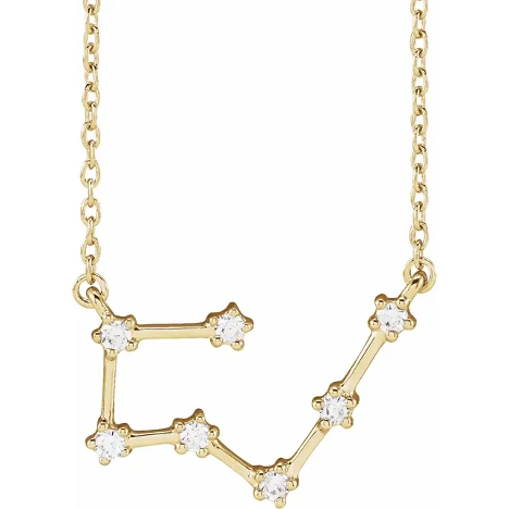14KT GOLD CONSTELLATION ZODIAC NECKLACE - TAURUS