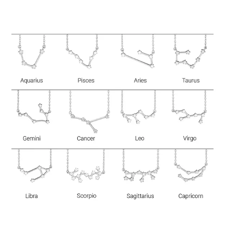 14KT GOLD CONSTELLATION ZODIAC NECKLACE - VIRGO - 2