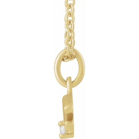 14KT GOLD ACCENTED ZODIAC NECKLACE - AQUARIUS - 1