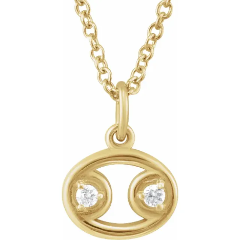 14KT GOLD ACCENTED ZODIAC NECKLACE - CANCER