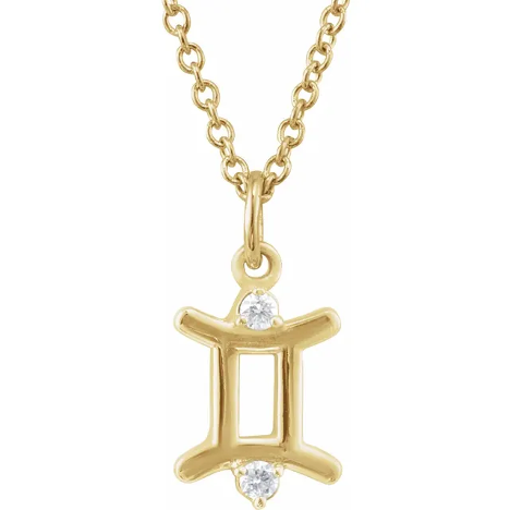 14KT GOLD ACCENTED ZODIAC NECKLACE - GEMINI