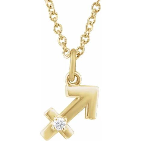 14KT GOLD ACCENTED ZODIAC NECKLACE - SAGITTARIUS