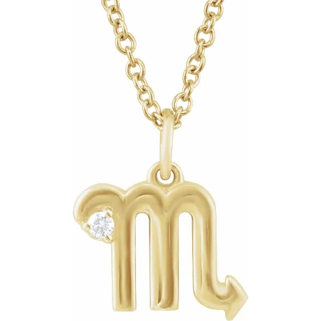 14KT GOLD ACCENTED ZODIAC NECKLACE - SCORPIO