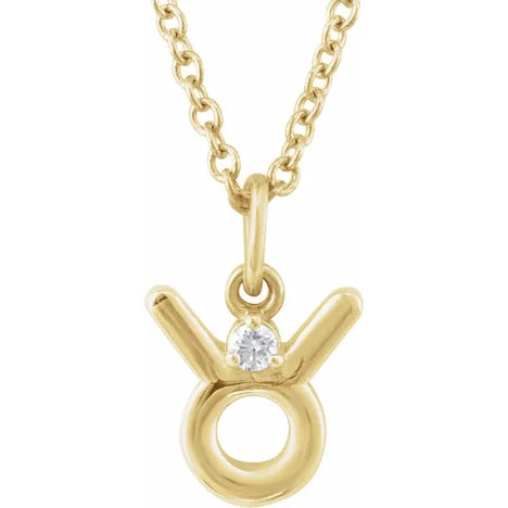 14KT GOLD ACCENTED ZODIAC NECKLACE - TAURUS
