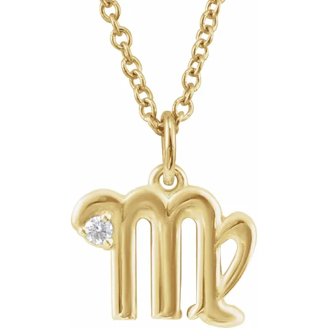 14KT GOLD ACCENTED ZODIAC NECKLACE - VIRGO