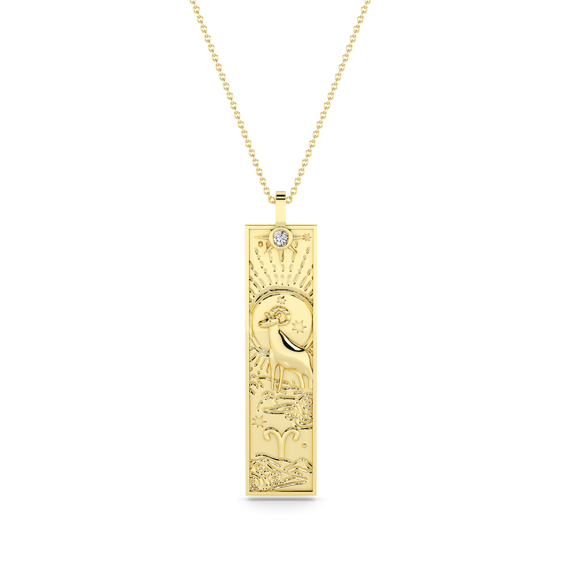14kt Gold Story Zodiac Necklace - Aries
