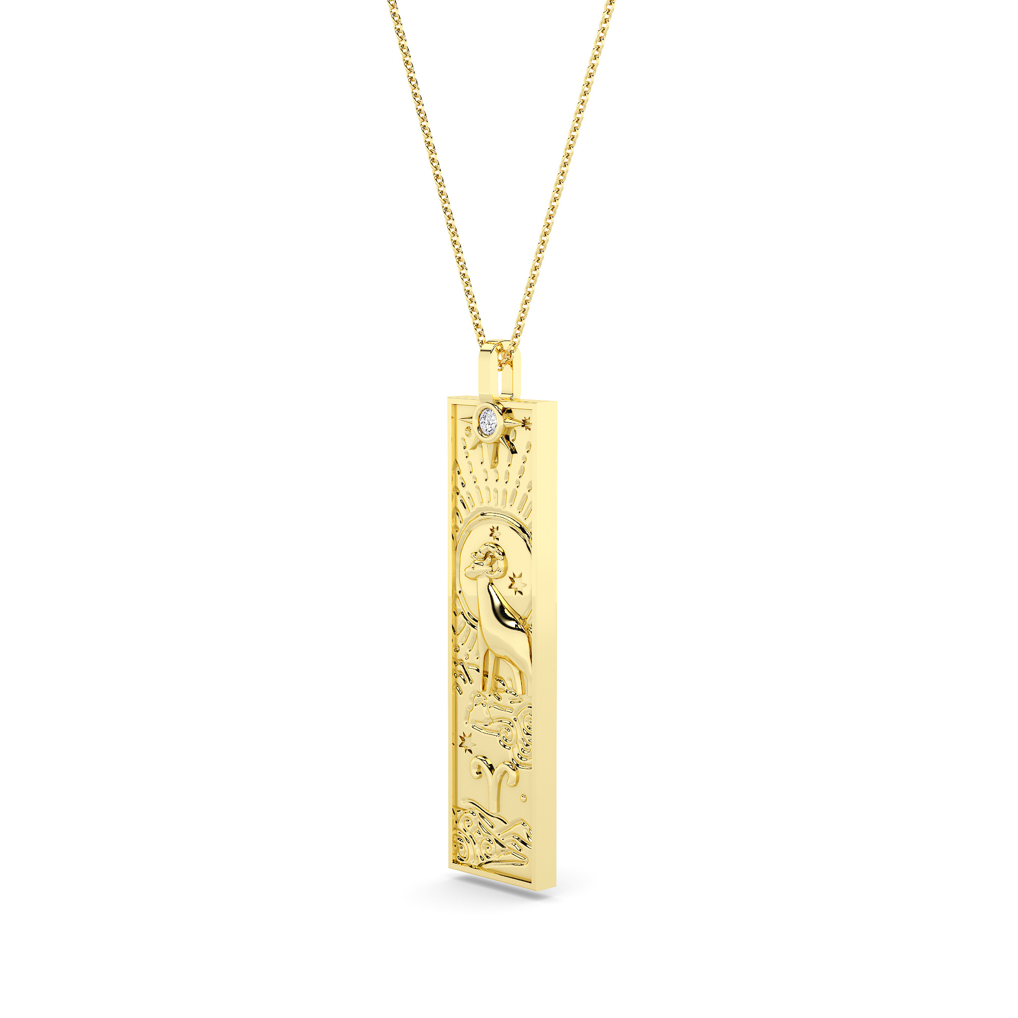 14kt Gold Story Zodiac Necklace - Aries - 1