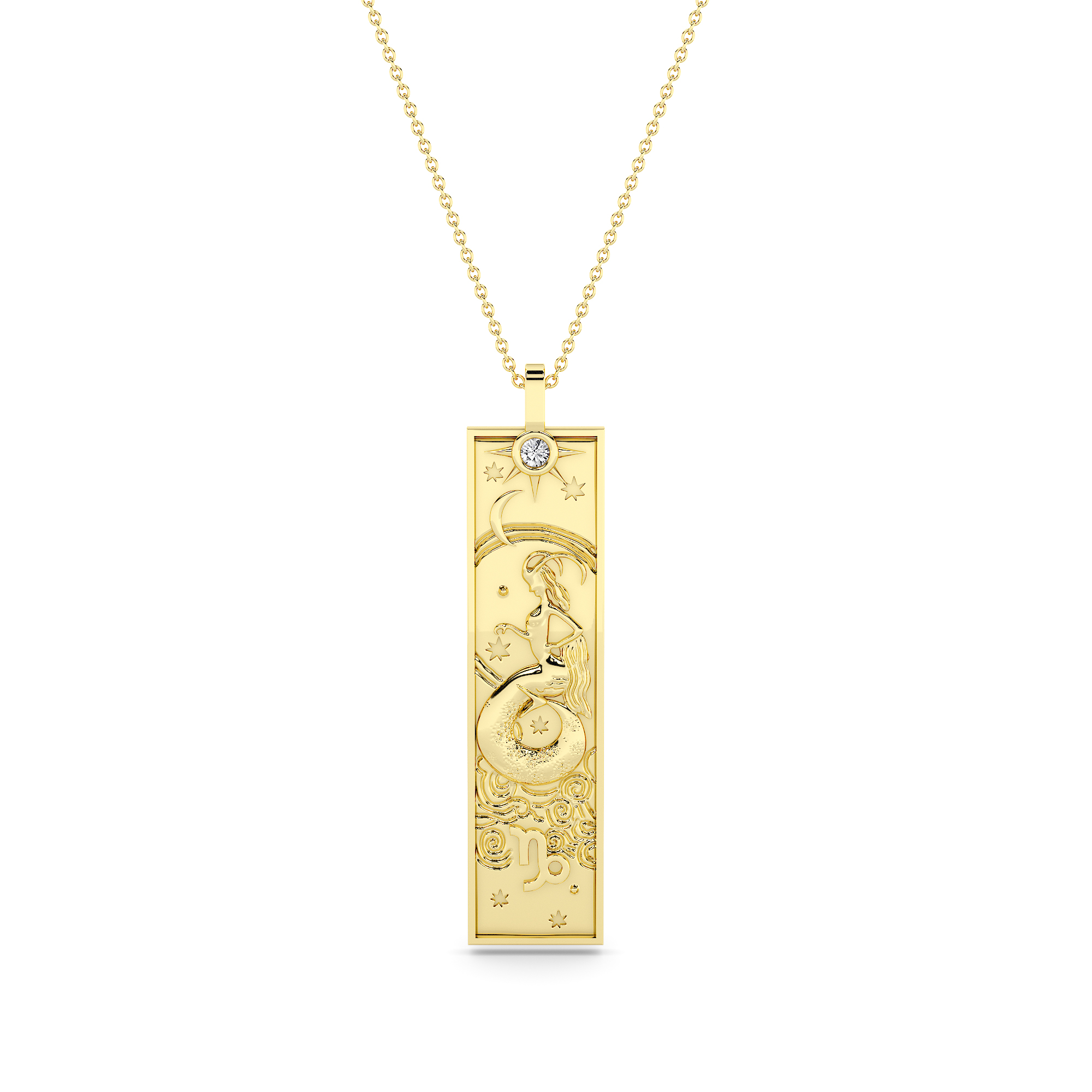 14kt Gold Story Zodiac Necklace - Capricorn
