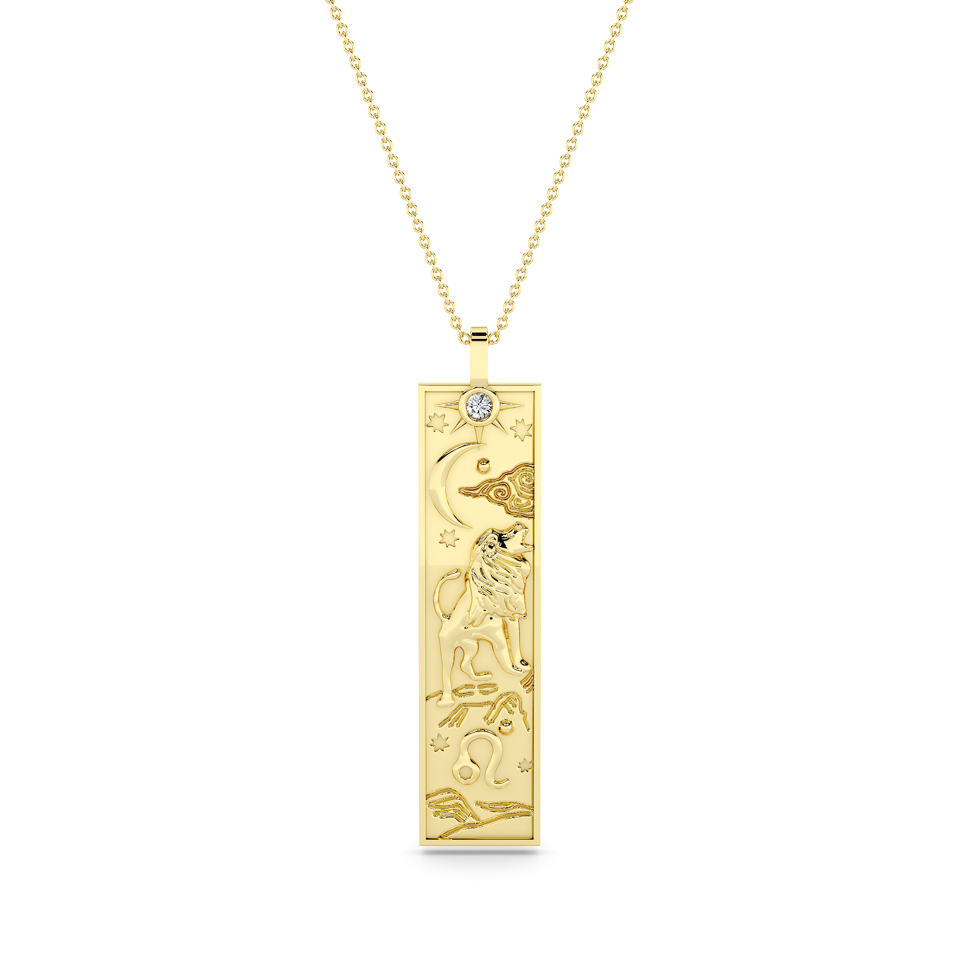 14kt Gold Story Zodiac Necklace - Leo