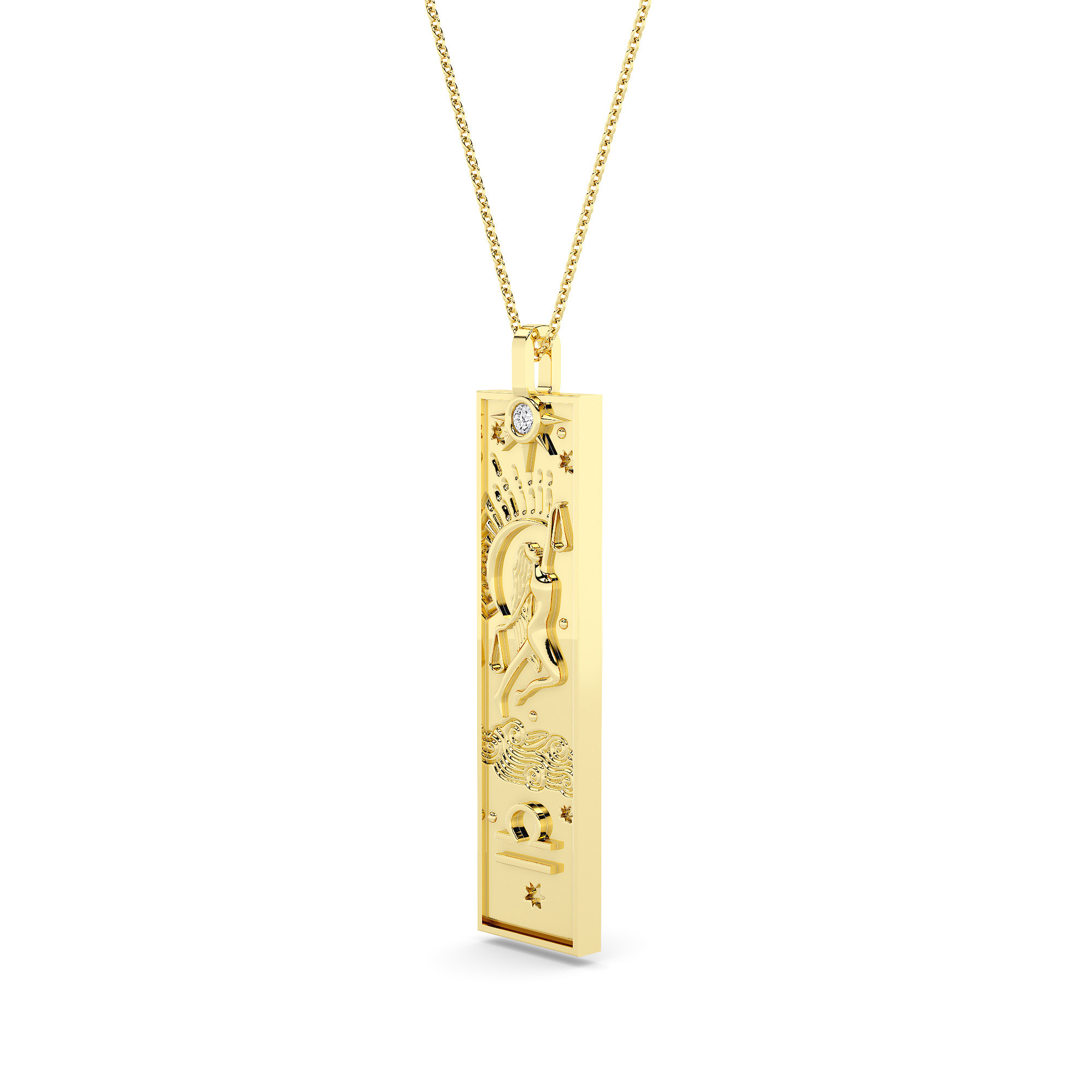 14kt Gold Story Zodiac Necklace - Libra - 1