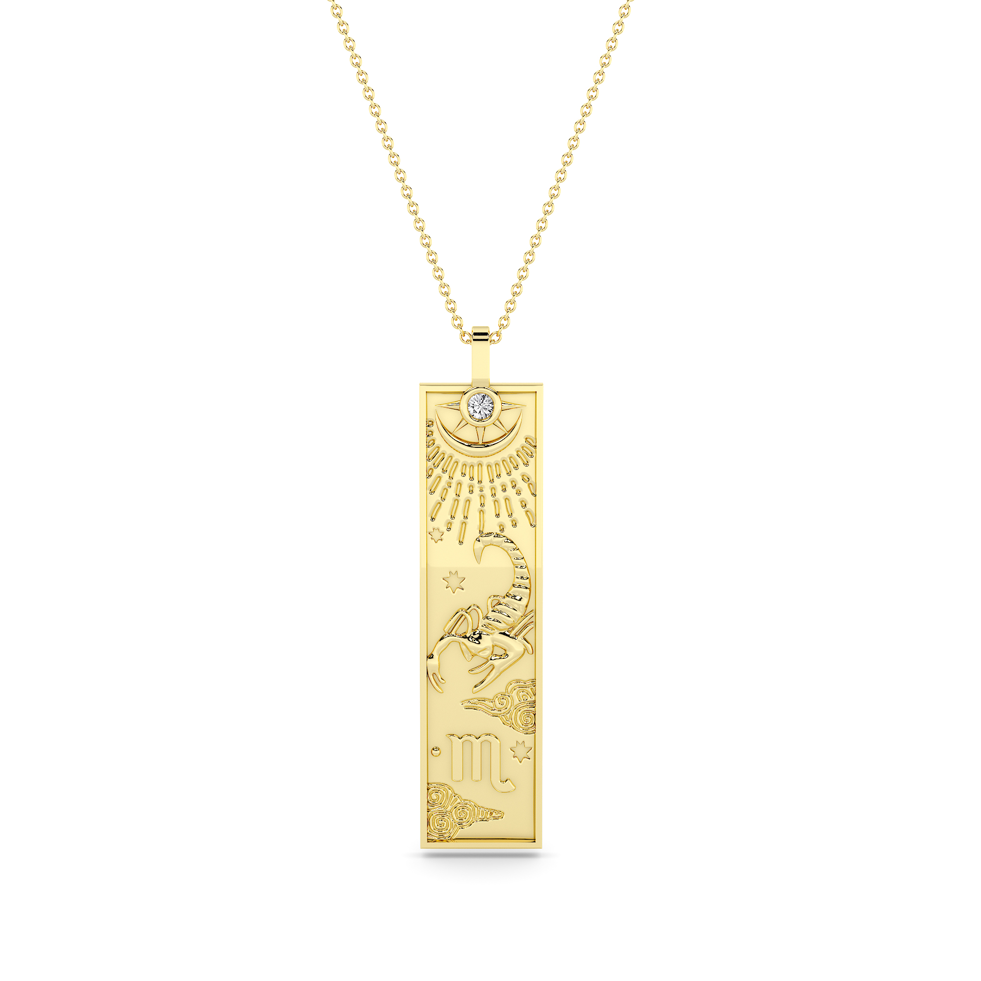 14kt Gold Story Zodiac Necklace - Scorpio