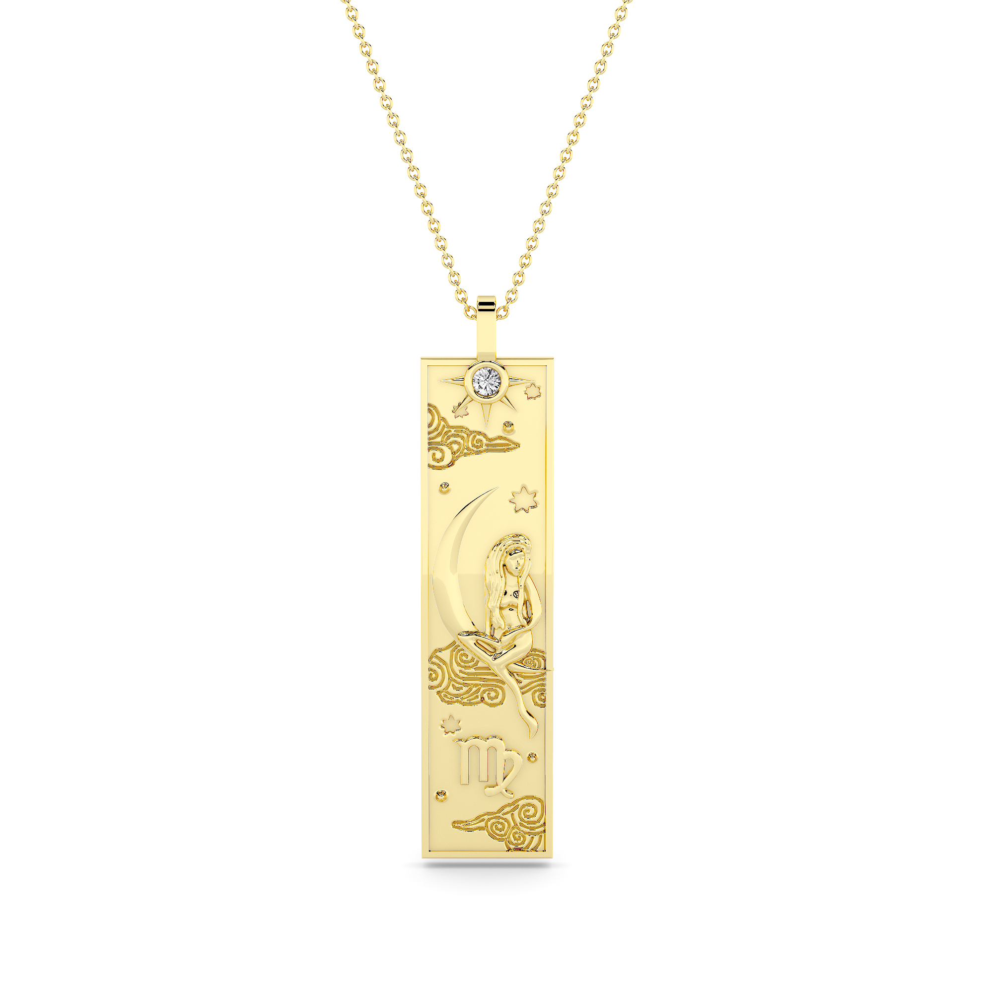 14kt Gold Story Zodiac Necklace - Virgo
