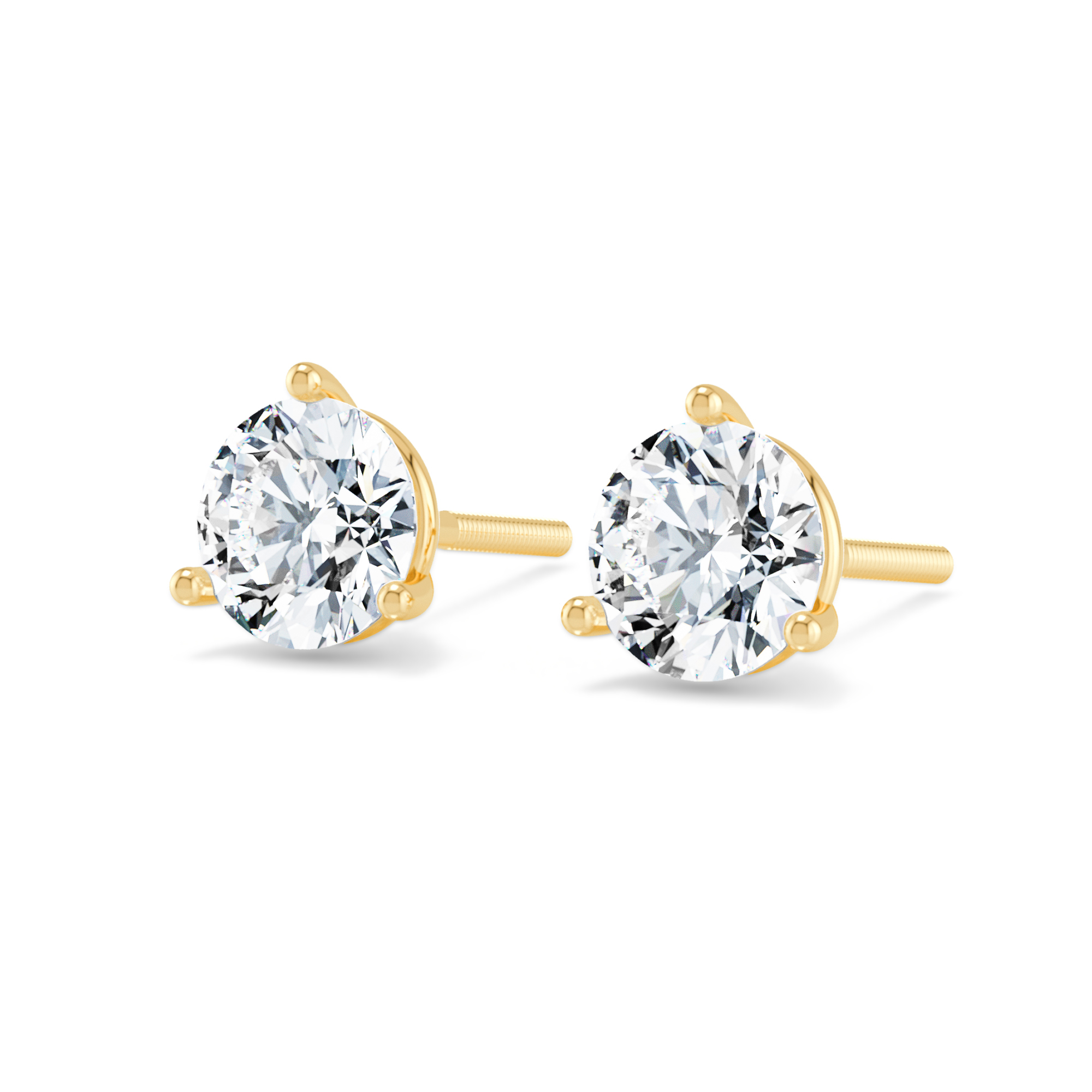 3-Prong Martini diamond studs - 1