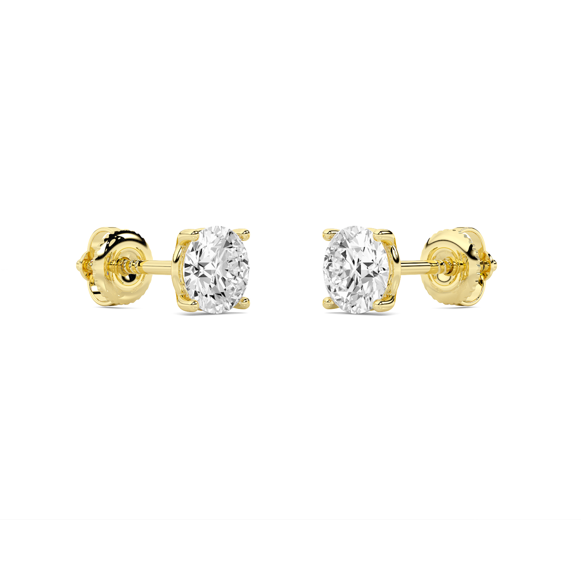 4-prong Martini Round Diamond Studs - 3