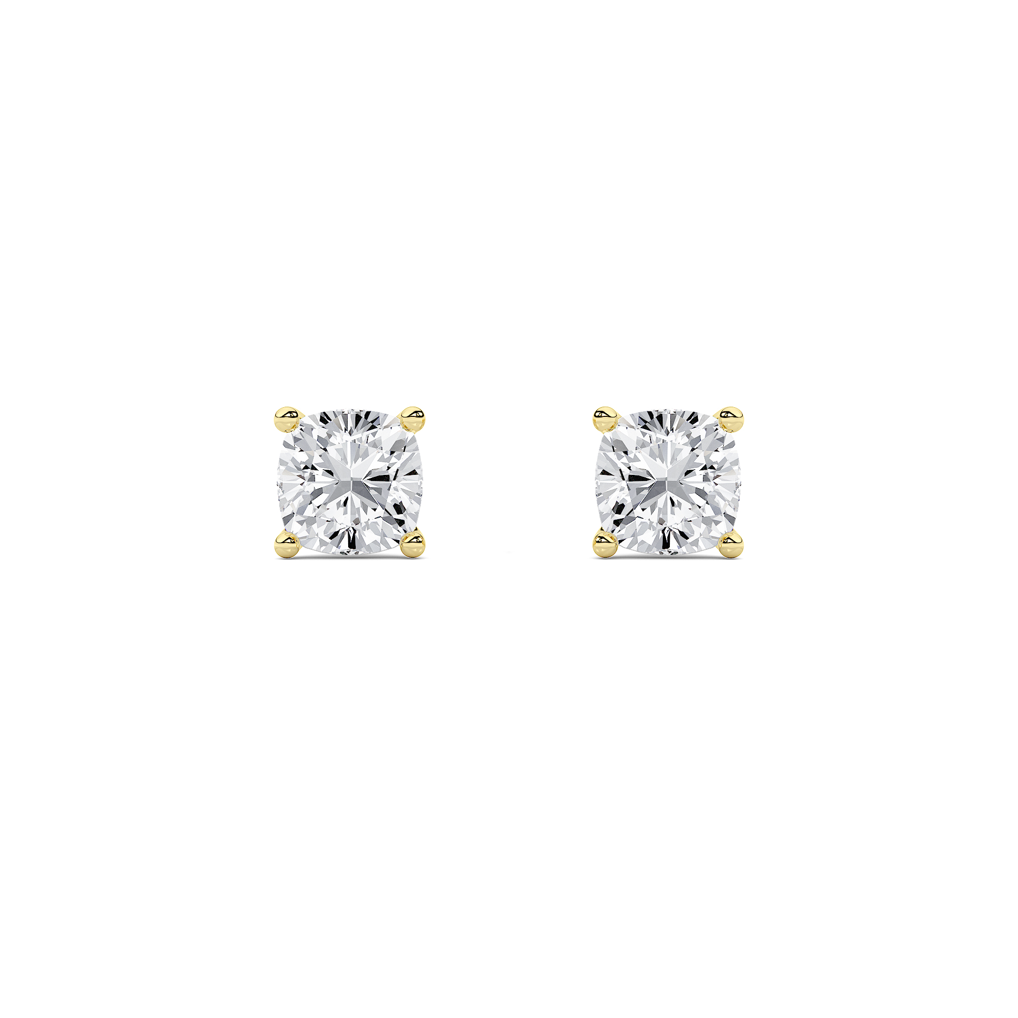4-prong Martini Cushion Diamond Studs - 1