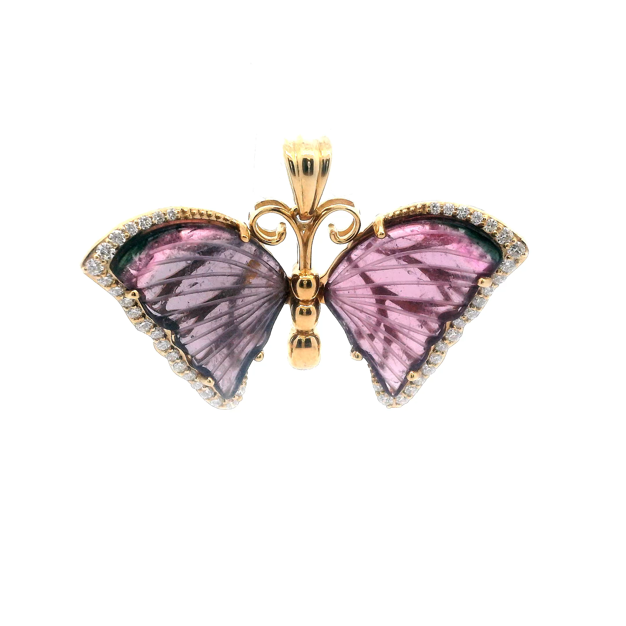 18KT GOLD TOURMALINE BUTTERFLY PENDANT - ELARA
