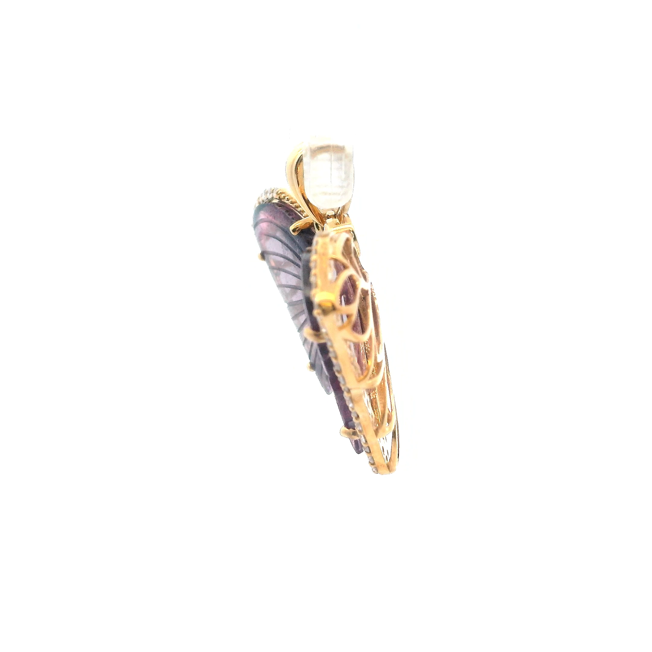 18KT GOLD TOURMALINE BUTTERFLY PENDANT - ELARA - 2