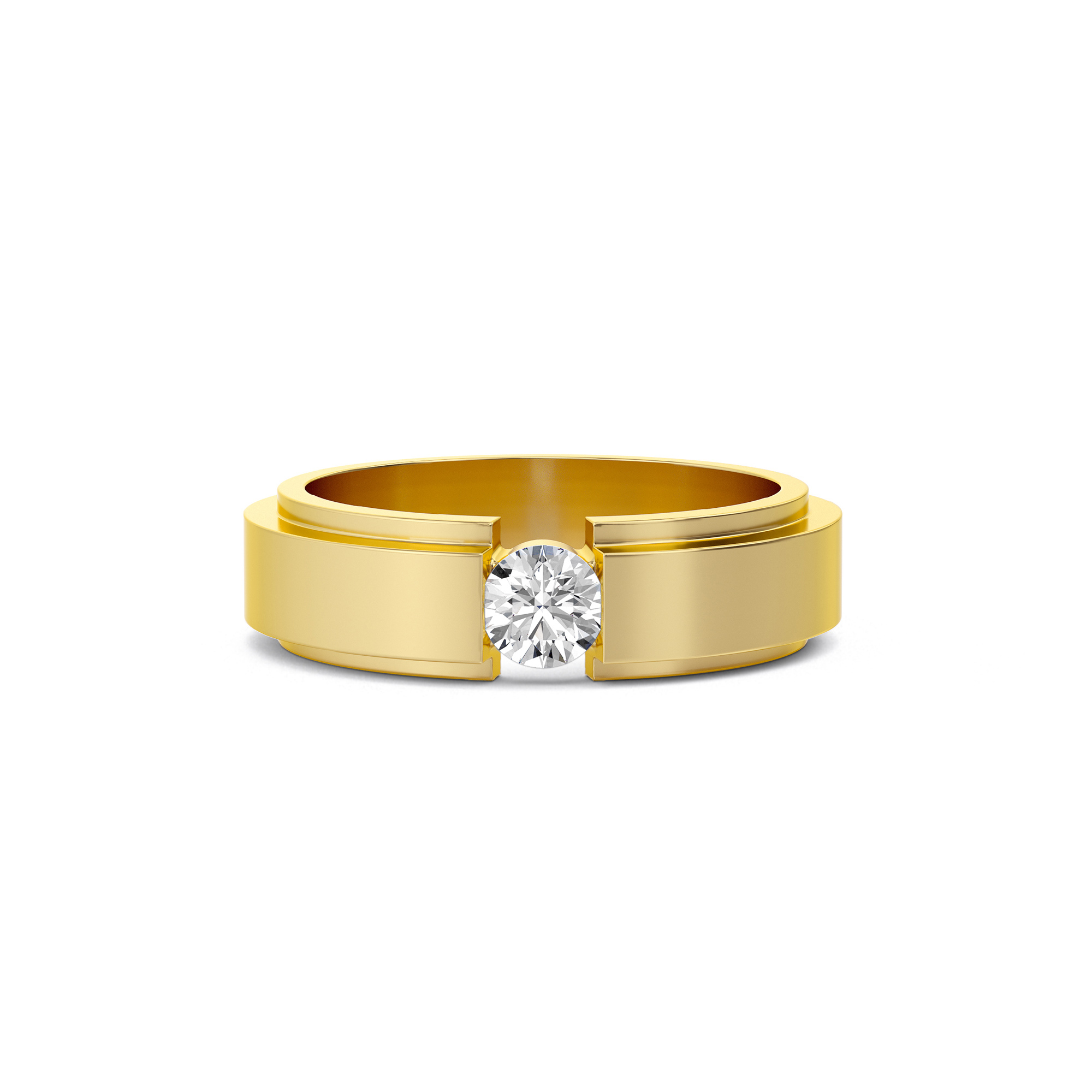 Lone Stone Men’s Single Diamond Ring