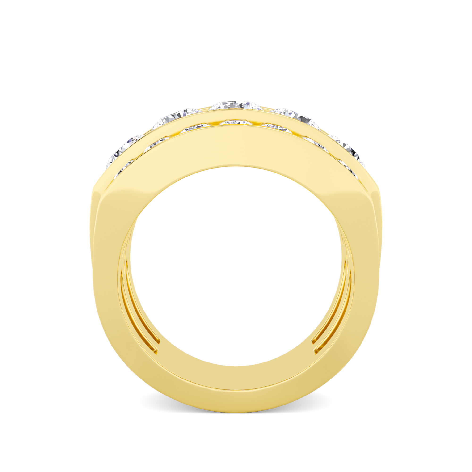 TITAN CREST 3 ROW WHITE DIAMOND RING - 1