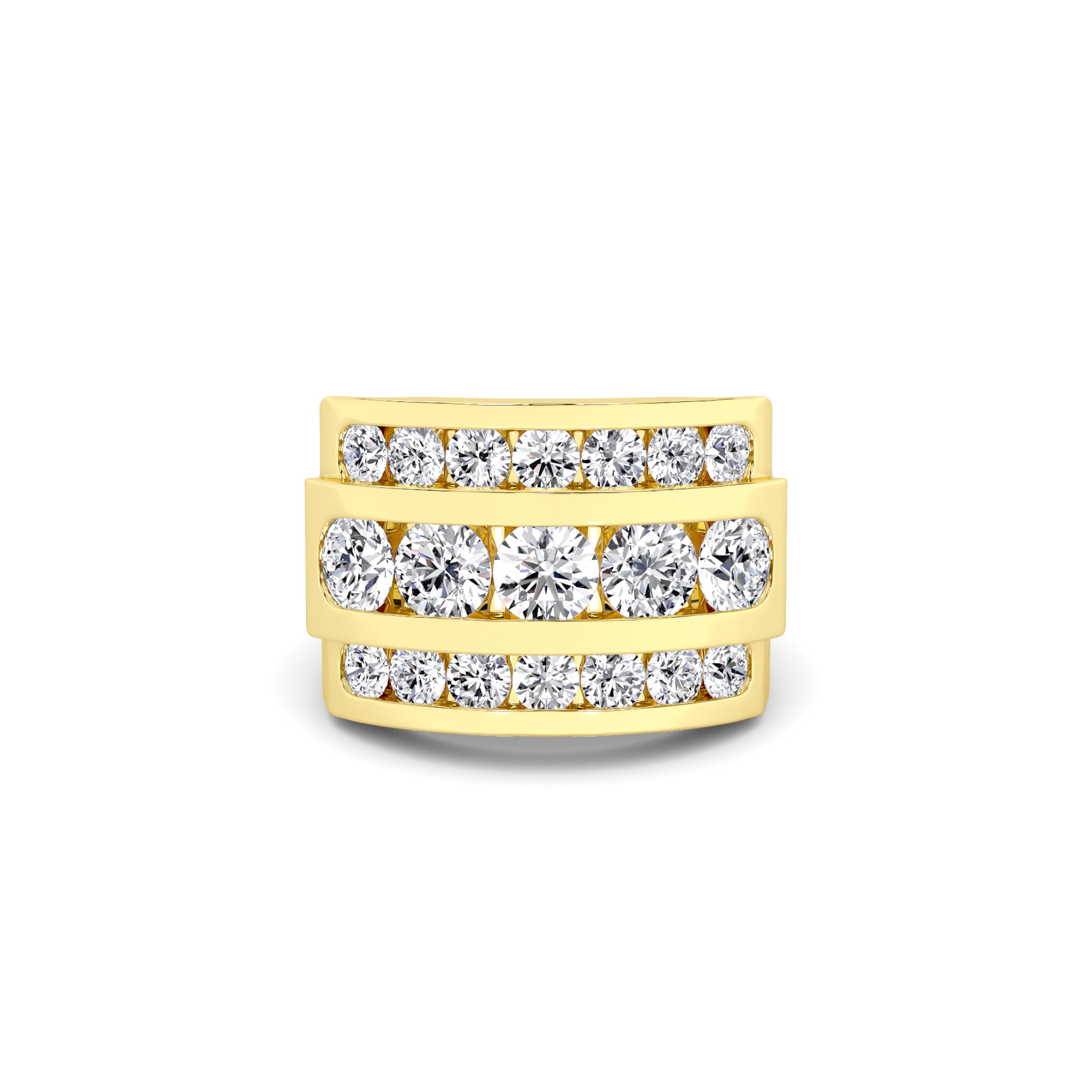 TITAN CREST 3 ROW WHITE DIAMOND RING