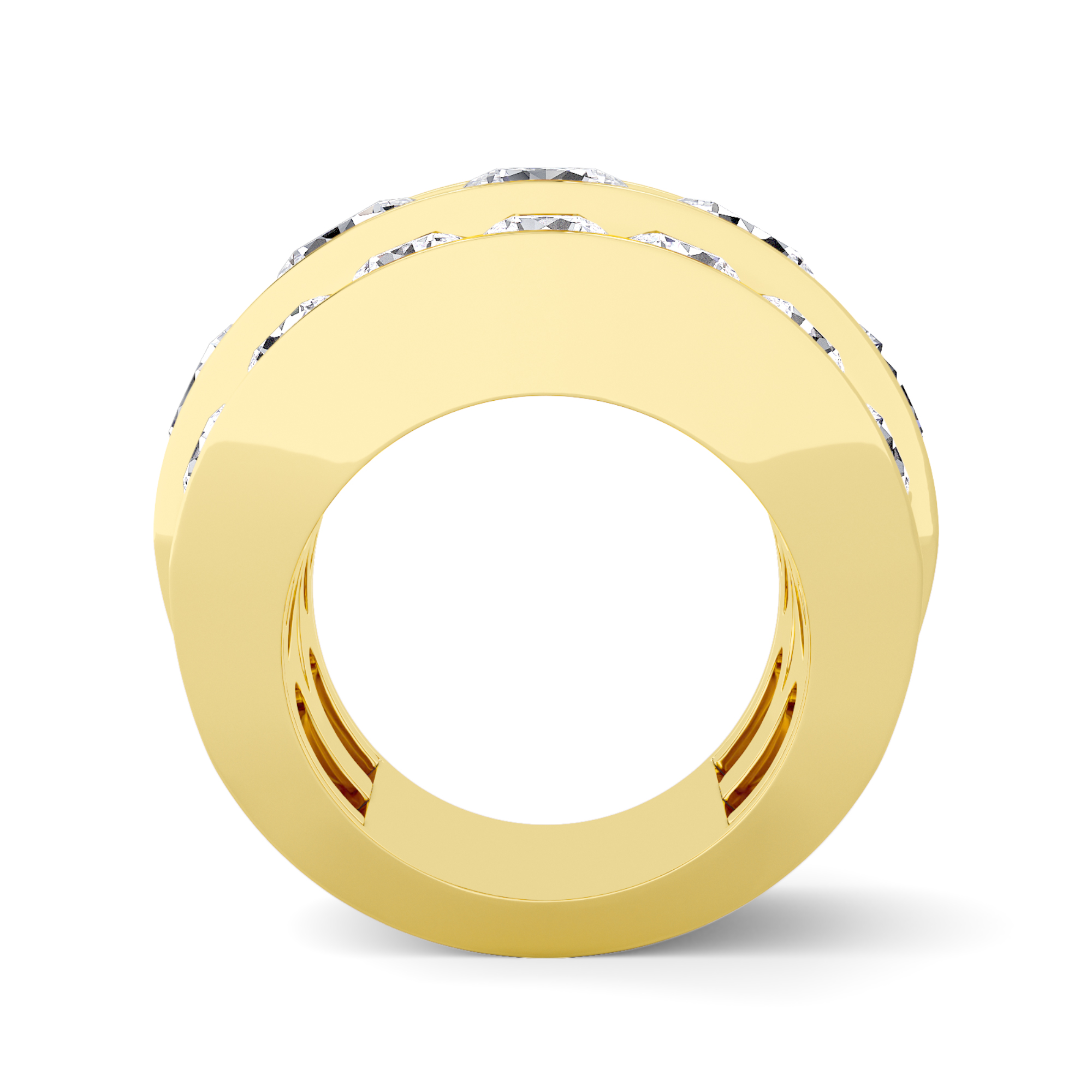 TITAN CREST 3 ROW WHITE DIAMOND RING - 1