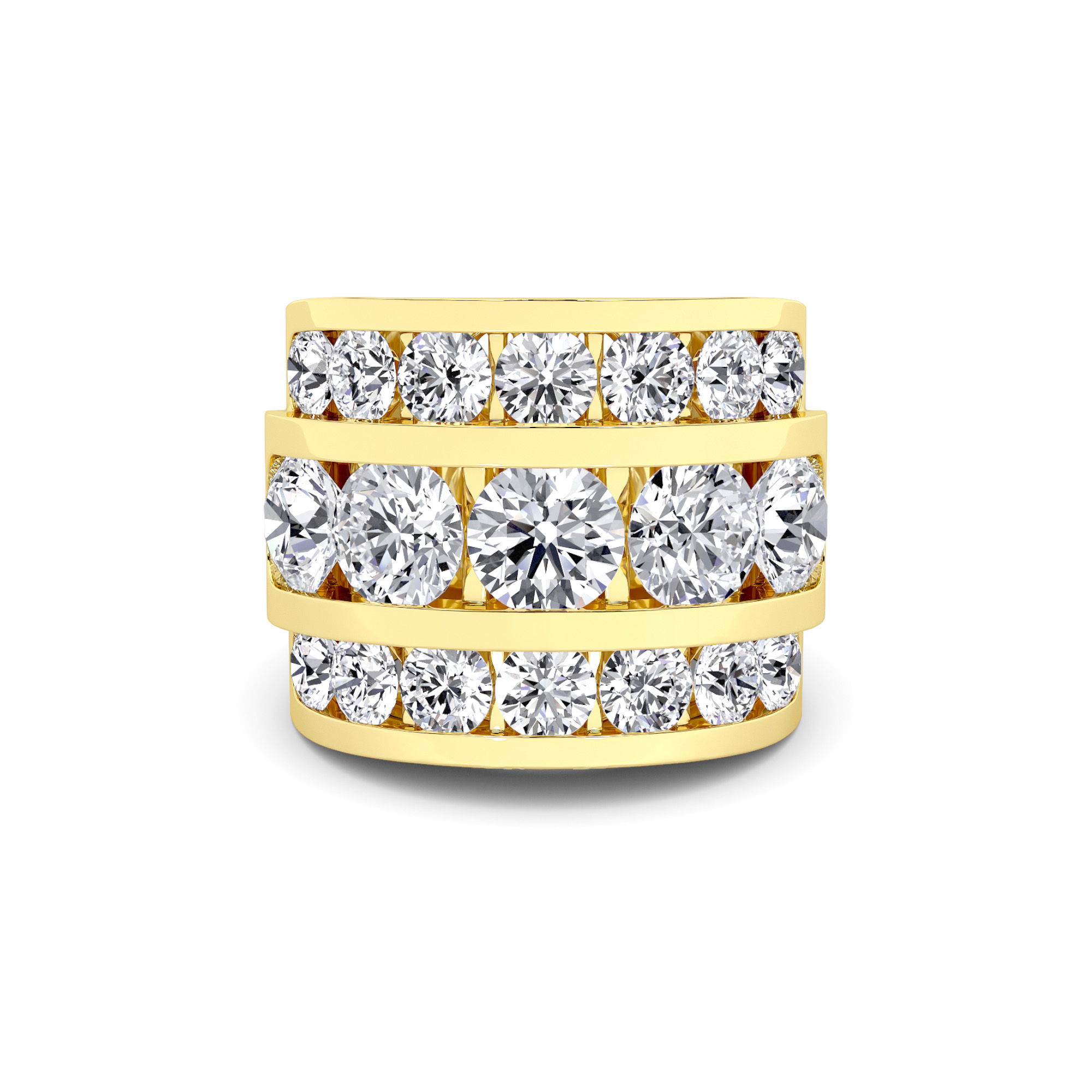 TITAN CREST 3 ROW WHITE DIAMOND RING