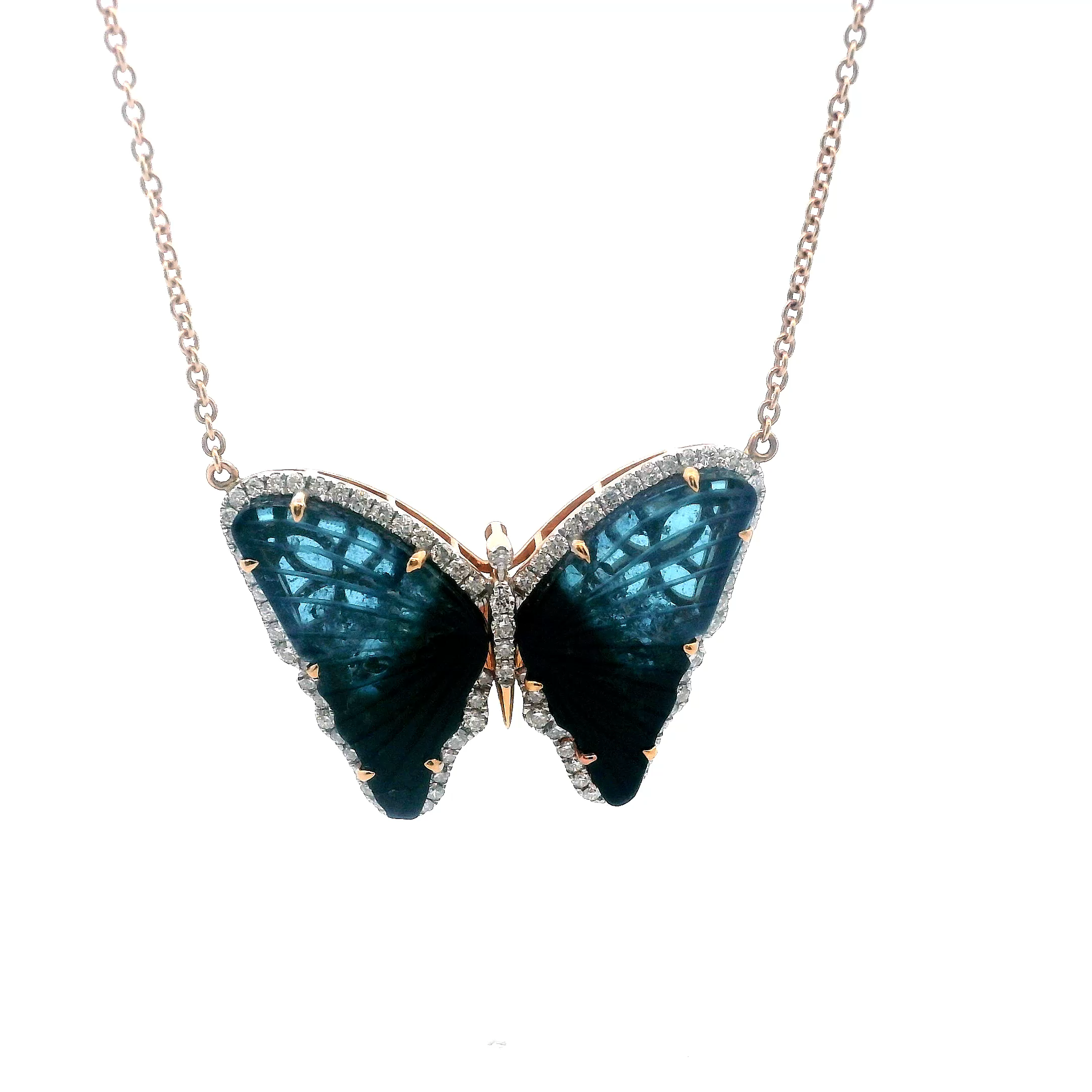 18KT GOLD TOURMALINE BUTTERFLY NECKLACE - SYLPHIRA