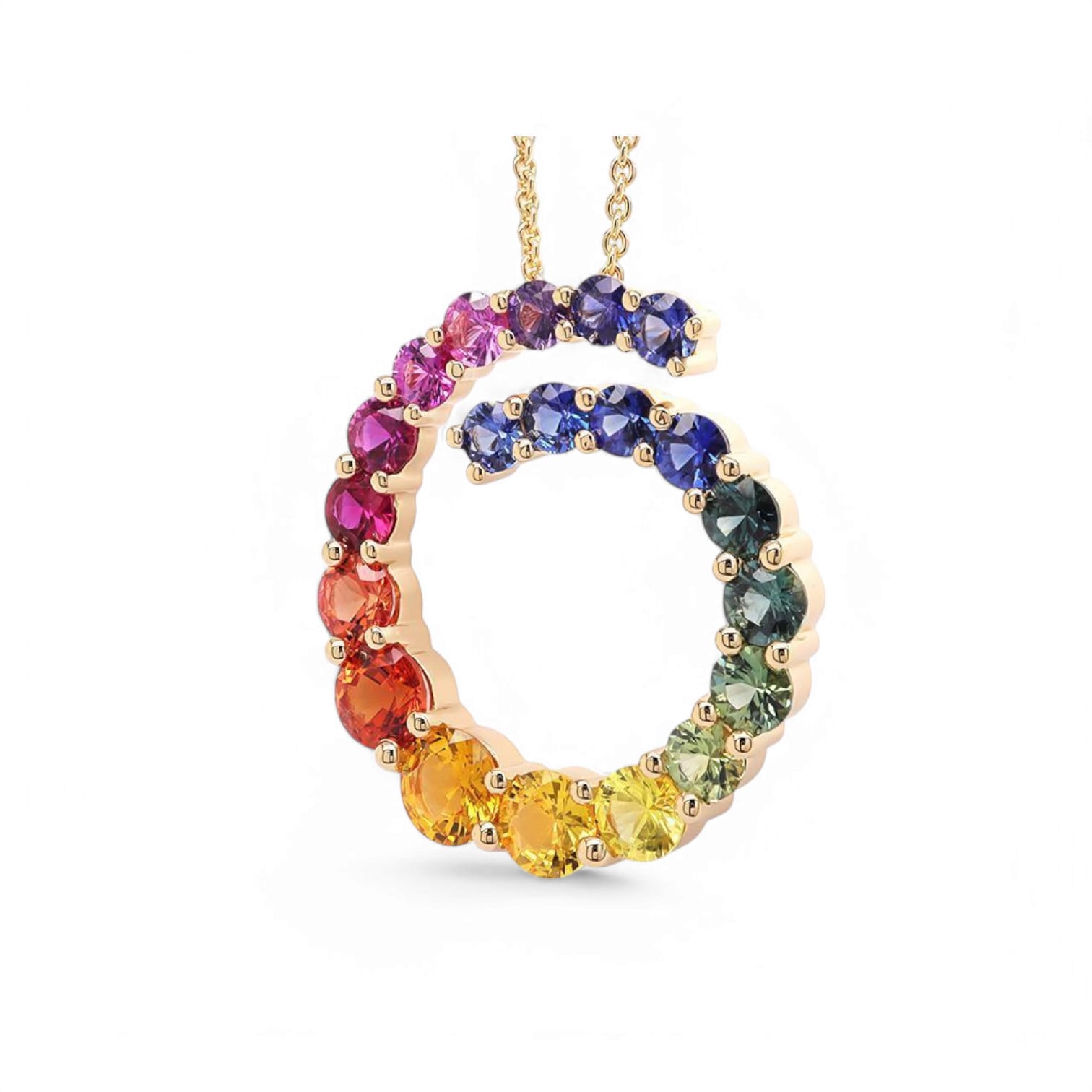 RAINBOW HURRICANE MULTI COLORED SAPPHIRE NECKLACE