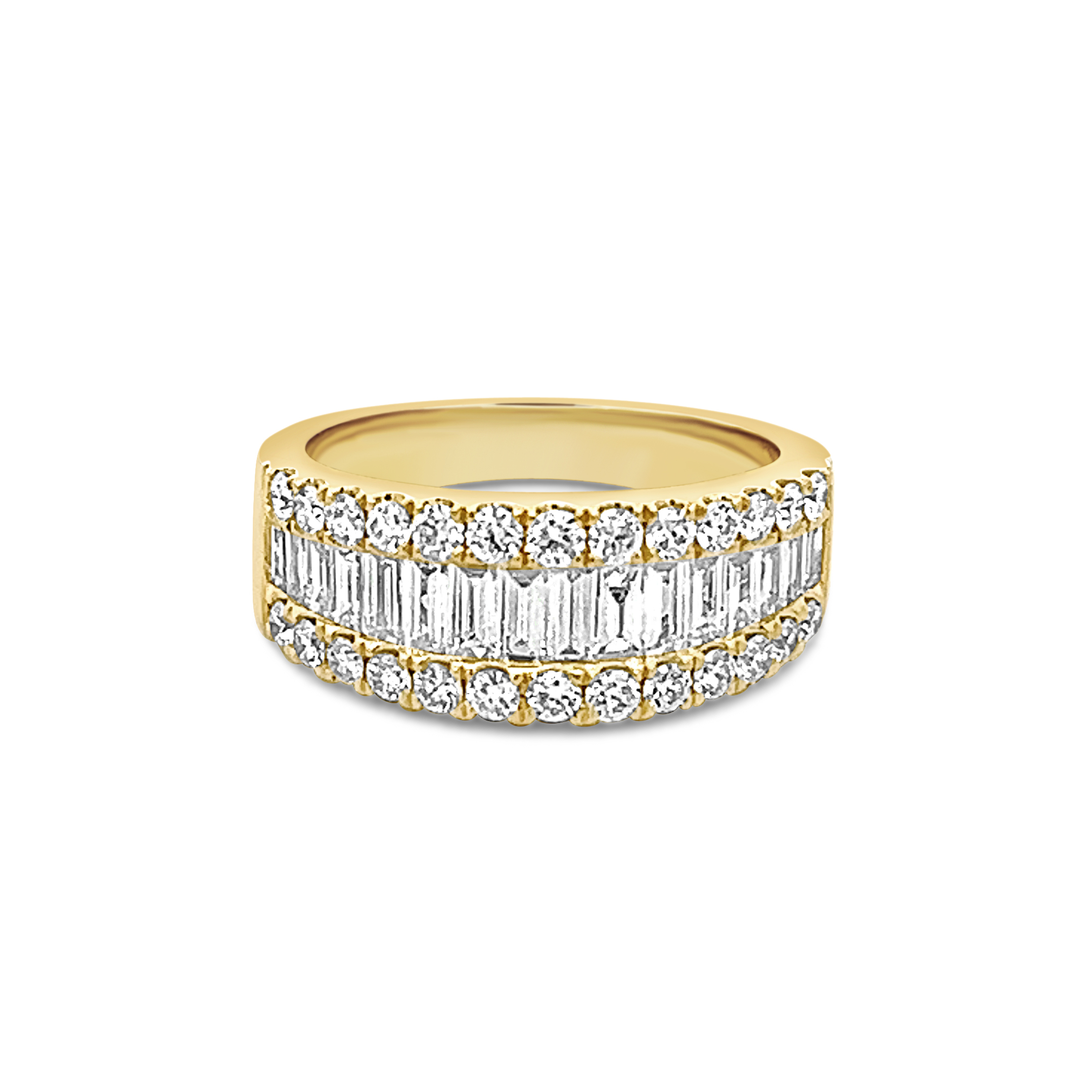 Baguette and Round Diamond Graduating Band