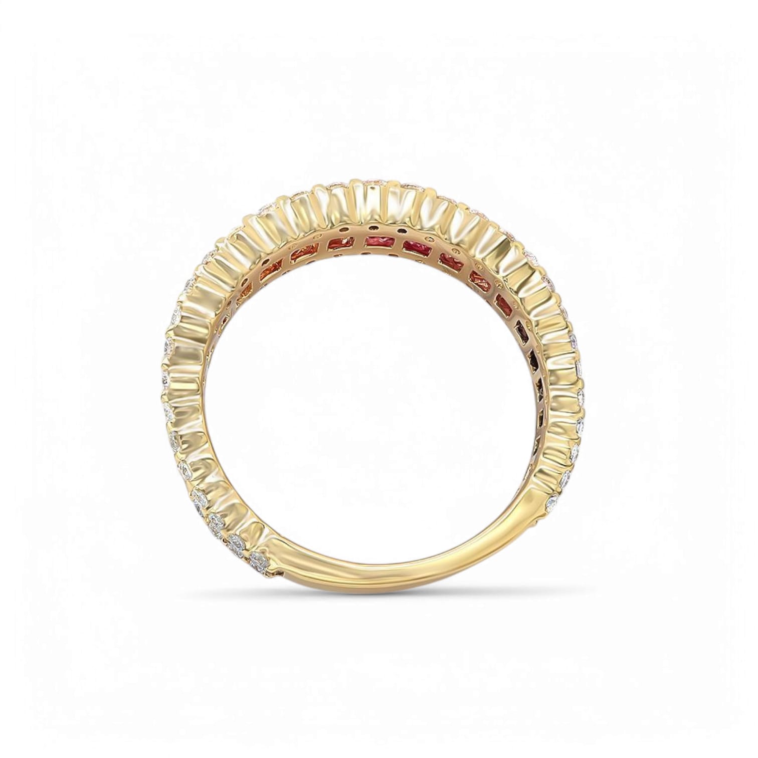 RAINBOW LAGOON MULTI COLORED SAPPHIRE AND DIAMOND RING - 1