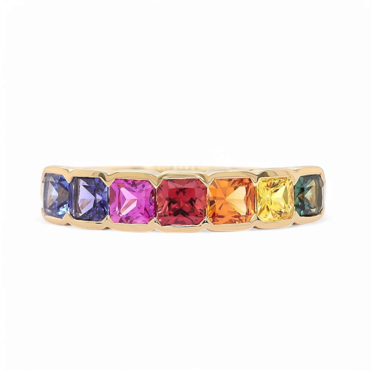 RAINBOW AURORA MULTI COLORED SAPPHIRE RING