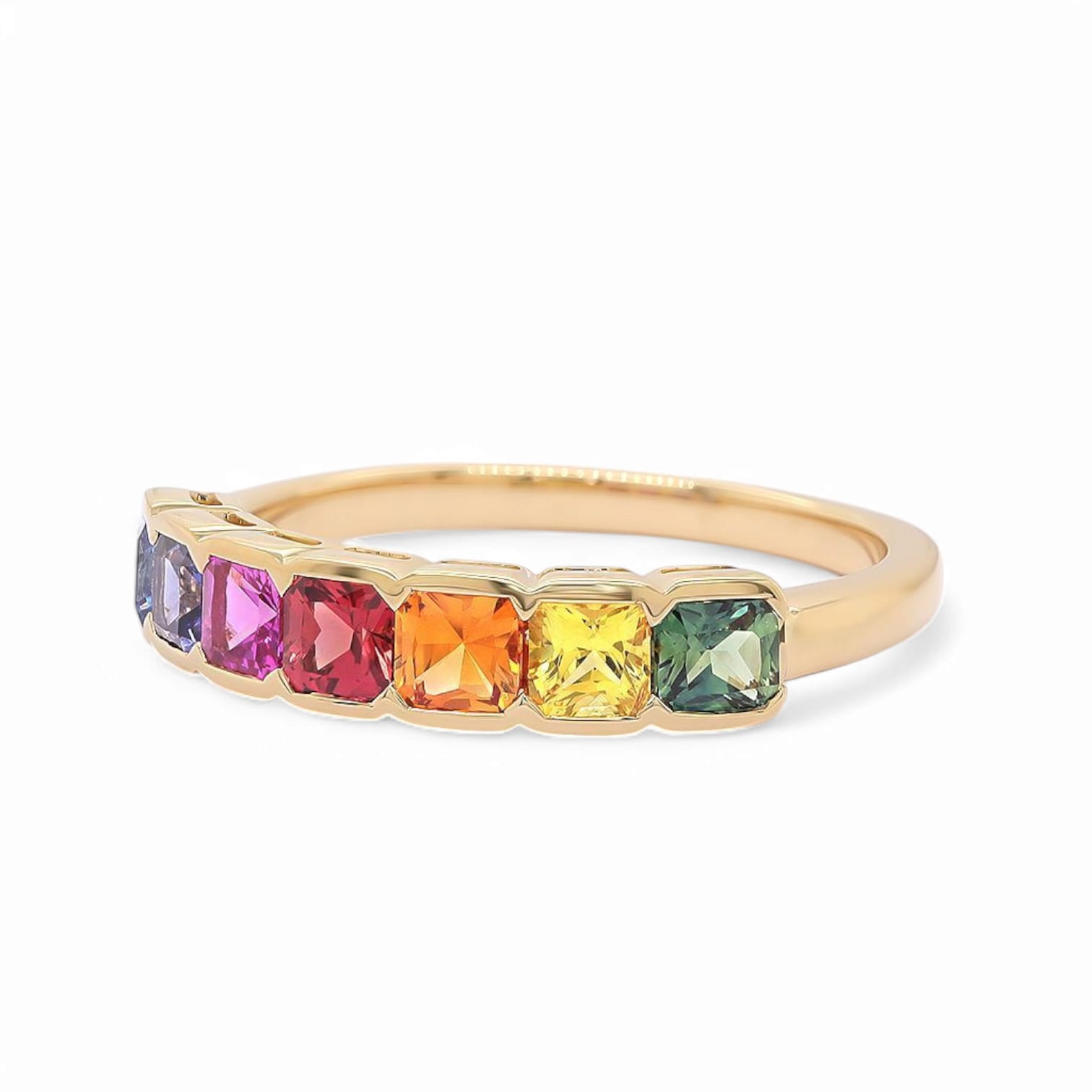 RAINBOW AURORA MULTI COLORED SAPPHIRE RING - 2