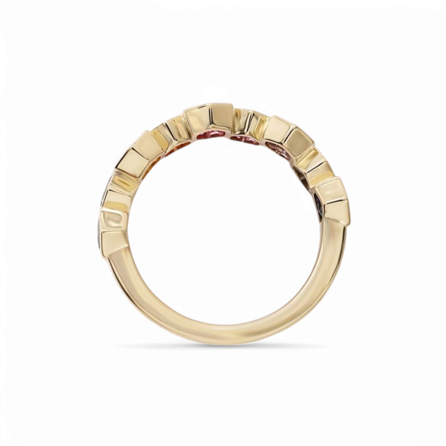 RAINBOW PRISM TIDE MULTI COLORED SAPPHIRE RING - 2