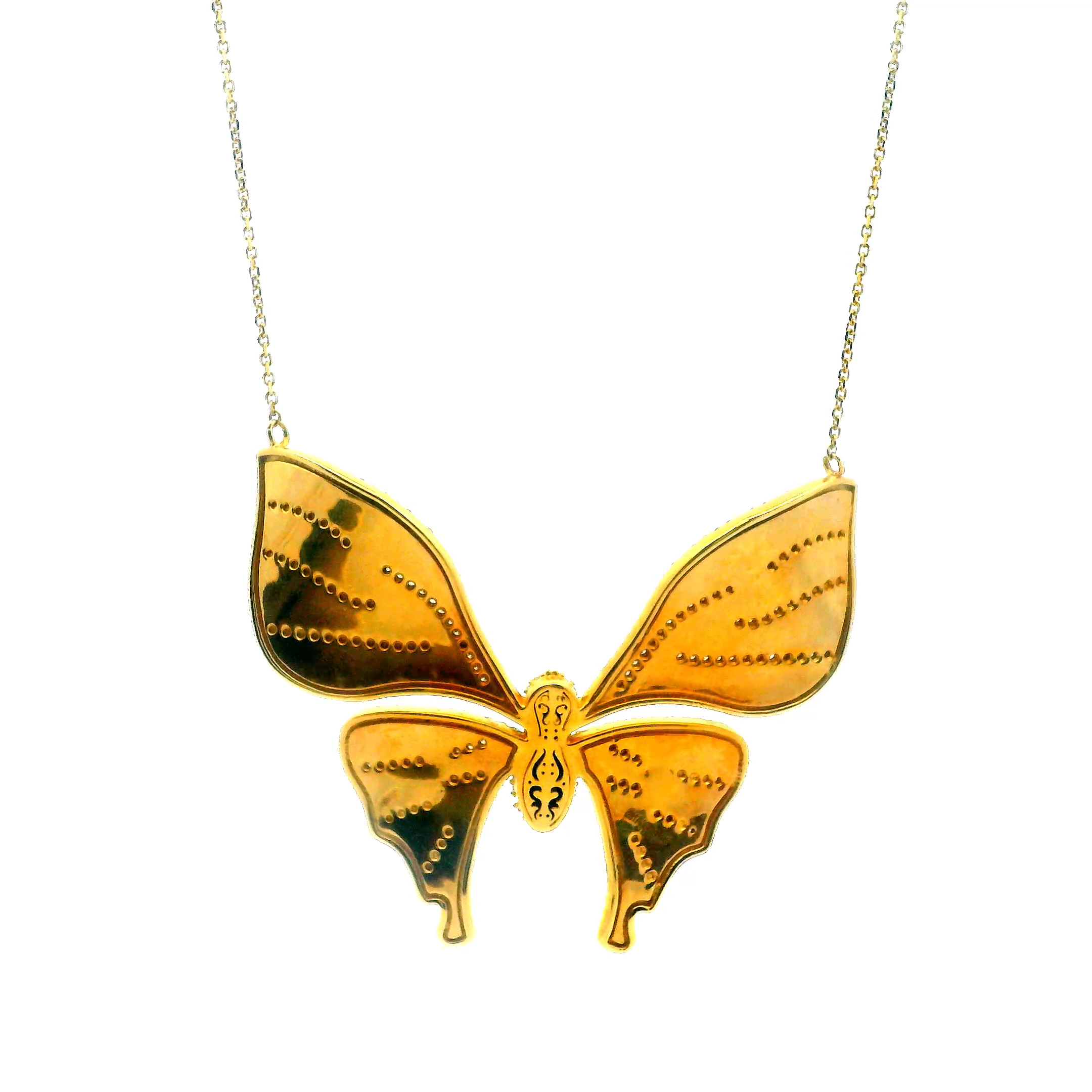 14KT GOLD TOURMALINE BUTTERFLY NECKLACE - CAELIA - 1